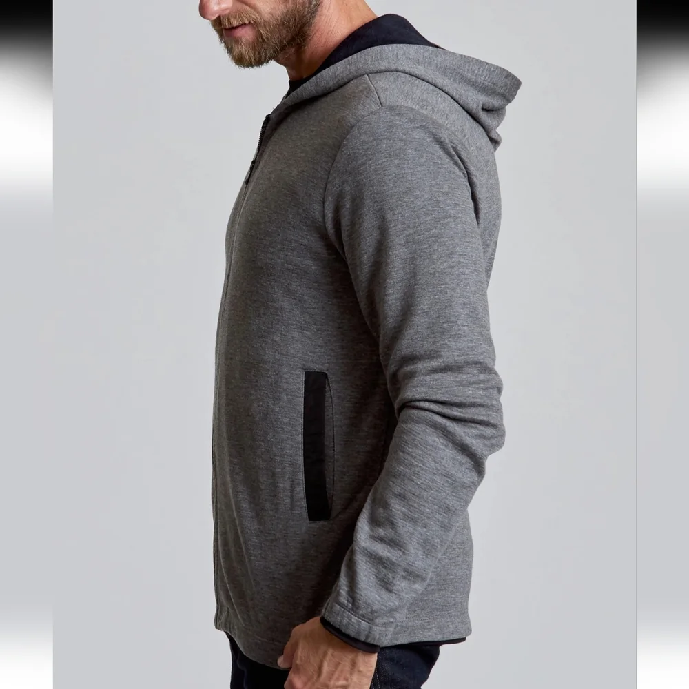Aether Relay Wool Blend‎ Full Zip Hoodie Grey Size S